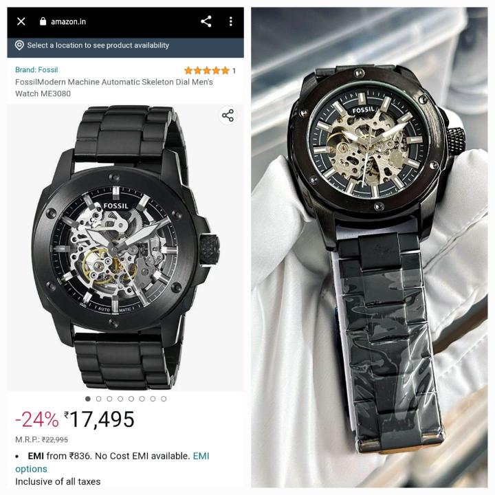 Fossil Skeleton Black Automatic watch